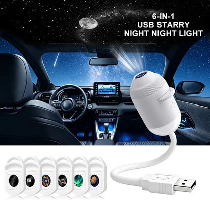 Lámpara Mini 360° con Proyección Galaxia en el Techo