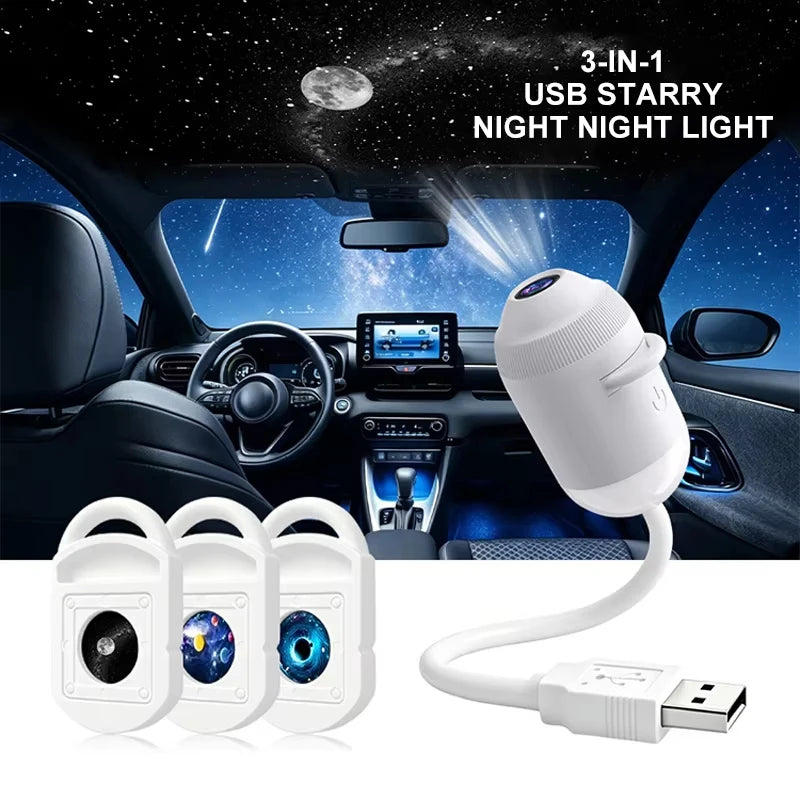 Lámpara Mini 360° con Proyección Galaxia en el Techo