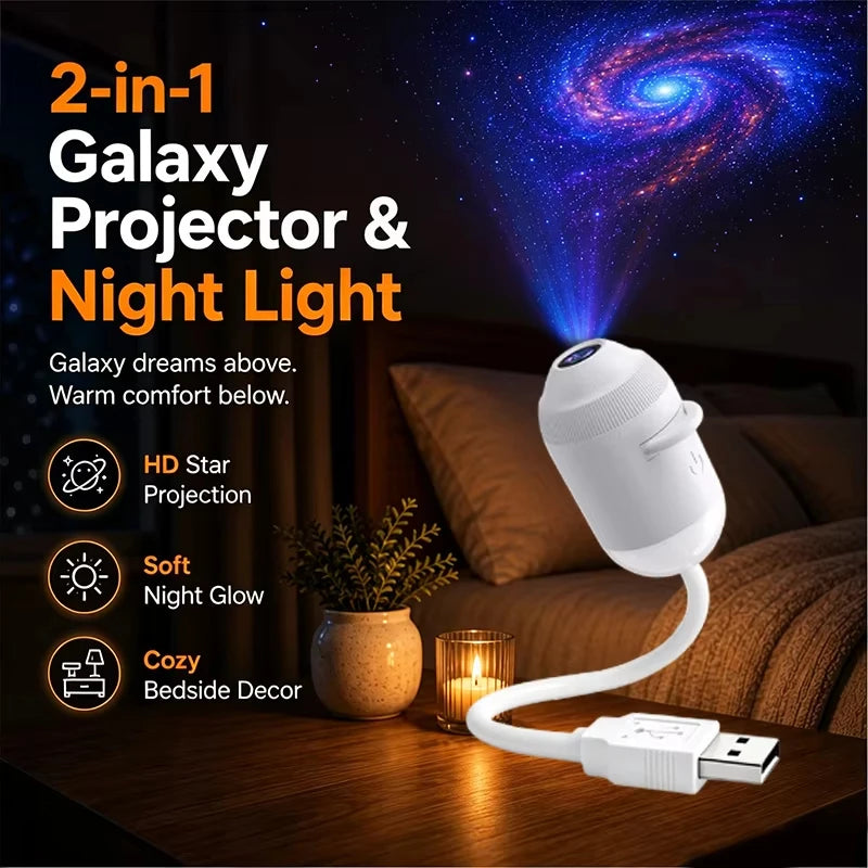 Lámpara Mini 360° con Proyección Galaxia en el Techo