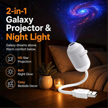 Lámpara Mini 360° con Proyección Galaxia en el Techo