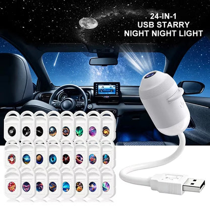 Lámpara Mini 360° con Proyección Galaxia en el Techo